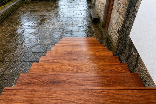 Escaleras de madera para exteriores en A Coruña - Imagen 1